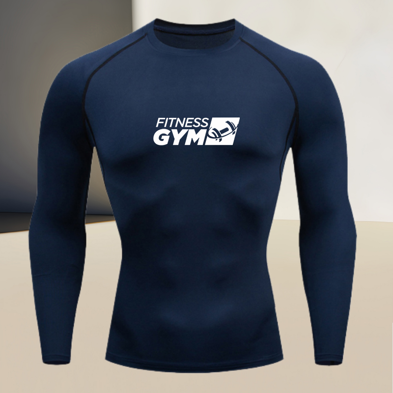 Base Layer Top - Camiseta de Compressão Masculina de Manga