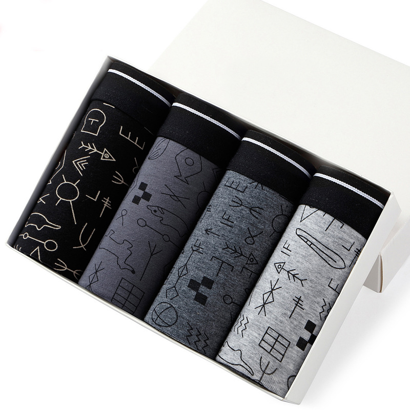 Boxer Brief Pack Cotton - Men's Sexy Roupa Interior de Algodão,