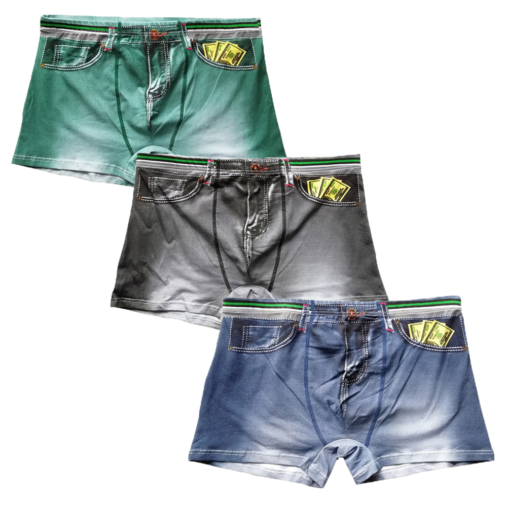 Multi Pack Underwear - Cuecas jeans estampadas de algodão para