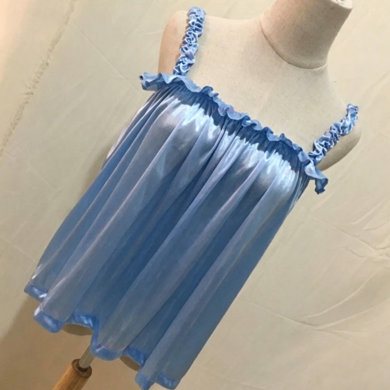 Suspender Tank Top - Top de Alça Fina com Babados,