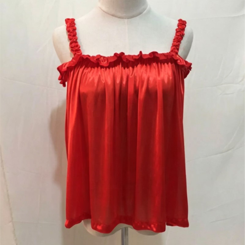Top de Alça Fina com Babados,  - Suspender Tank Top avaliação e preço