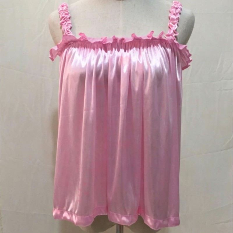 Top de Alça Fina com Babados,  - Suspender Tank Top avaliação e preço